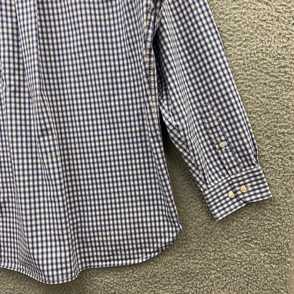 Tommy Hilfiger Shirt Mens Large Blue Plaid Long Sleeve Button Down Logo - Picture 11 of 12